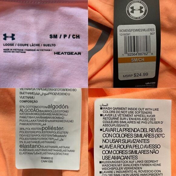Under Armour Bright Orange Loose Fit Tank Top Small New - Picture 4 of 5